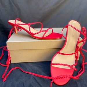 Reformation Red Porto Wrap Sandal